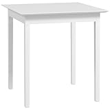 HOMCOM Esstisch Küchentisch Quadratischer Esszimmertisch für 2 Personen, Wohnzimmertisch aus Massivholz, für Küche, Esszimmer, Weiß, 75 x 75 x 76 cm