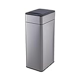 SVITA SE40L Sensormülleimer Abfalleimer Kücheneimer Automatik Mülleimer rechteckig mit Bewegungssensor Edelstahl 40l freistehend automatisch Silber
