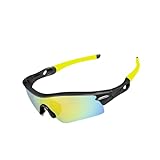 madani Photochrome Fahrradbrille Herren Damen Sportsonnenbrille mit 5 Wechselgläser - Triathlon Fahrrad Gadget Polarisiert Sportbrille UV 400 Schutz - Serie SP0622