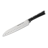 Tefal Ice Force K23206 Santoku Messer | 18cm | Korrosionsschutz | Handschutz | Edelstahl | Edelstahl/Schwarz
