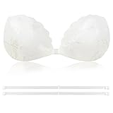 KEWUF Klebe BH Push up Ohne Träger Unsichtbarer Trägerloser BH zum Kleben Sticky Bra Rückenfreier Klebe-BHs Trägerlos Klebebh Klebepads Brust Brüste für Rückenfreies Kleid und Brautkleid - Cup A