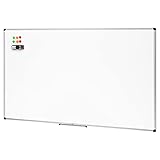 Amazon Basics Magnetisches Whiteboard mit Stiftablage und Aluminiumleisten, trocken abwischbar, 90 x 60 cm (B x H), Weiß