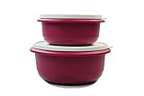 Tupperware Rührschüssel Pro 2,0 L + 1,0 L Dunkelpink Hefeteig Hefe Teig Schüssel Germteig