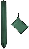 PATIO PLUS Schutzhülle für Wäschespinne, Wasserdicht Schutzhülle für Ampelschirme mit hochdichter Oxford PVC-Beschichtung mit Reißverschluss 600D, Grün 16x16x180cm
