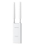 BrosTrend AC1200 Outdoor WLAN Access Point Hohe Reichweite, Gigabit Wireless WiFi Access Point IP65 Wetterfester, DualBand 5GHz + 2.4GHz WLAN AP Unterstützung für 802.3af PoE, mit Passive PoE Injektor