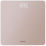 Homebuds Digitale Waage Personen, hohe Präzision Zugesichert durch professionelle Personenwaage fabrik SEIT 2001, helle weiße LED und Step On, 3*AAA Batterien enthalten, 400lb/180kg, Roségold