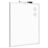 Amazon Basics Magnetisches Whiteboard, Aluminiumrahmen, trocken abwischbar, 27,9 cm x 35,6 cm, Weiß