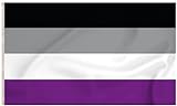 Storm&Lighthouse Asexuelle Flagge, Asexualitäts flagge, ACE, Flagge der Asexuellen, CSD LGBTQ+-Flagge mit Ösen, 150 x 90 cm