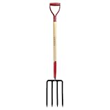 KOLEIYA Gartengabel, Grabegabel mit 4 Zinken, Pitchgabel für Gartenarbeit, Y-Griff, Holzgriff, 114,4 cm