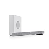 Teufel CINEBAR 11-2.1 Soundbar Set mit Kabellosem Subwoofer, Dolby Audio, Bluetooth 5.0, HDMI 3D ARC CEC, 4K Pass Through, Dynamore, Touch Panel - Weiß