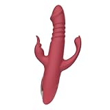 PINTLE Silikon Vibratoren Dildo Vibratoren G-Punkt Rabbit Vibrator, für Frauen mit 12 Vibrationsmodi + 3 Teleskopschaukel Klitorisstimulator G Punkt stimulation Vibratorensets Sexspielzeug für Paare