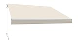 SmartSun - Markise mit Kurbel - Balkonmarkise 4x2,5m Polyester Beige – UV-Sonnenschutz - Aluminiumrahmen – Neigungsverstellbar - Inklusive Kurbel – Komplettes Gelenkarmmarkise mit Wandhalterungen