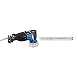 Bosch Professional 18V System BITURBO Akku Säbelsäge GSA 18V-28 (ohne Akku/Ladegerät) + 5x PRO Pallet S1022HFR Repair fast Säbelsägeblatt (für Stahl, Holz mit Nägeln, Länge 200 mm, Zubehör)