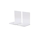 MAUL Buchstütze aus Acryl (2er Pack) 10x8x10cm | Bücherhalter, Organzier für Kinder, Bücher, Büro, Regal | Bücherstütze im stilvollen Acryl Design | möbelschonender Buchhalter | Glasklar