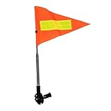 Fahrradanhänger Fahne | Orange Dreieck Fahne Für Golfwagen Und Rollstühle - Hochsichtbare Reflektierende Wasserdichte Reißfeste Fahne Als Golfwagen Zubehör Für Outdoor Aktivitäten Erwachsene