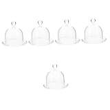 BESPORTBLE 5 Stück Probierteller Mini-Lebensmittel Käsetablett Glas Mit Deckel Mini-Kuchenbretter Mini-Kuchenständer Mit Deckel Vorspeisenteller Kleines Glas-Kuchentablett Kleines