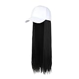 Perücken Damenhüte Perücken Weiße Hüte Schwarze dunkelbraune hellbraune Perücken Hüte Langes glattes Haar Baby Bürste (A, One Size)