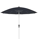 Doppler Sonnenschirm Orient Auto Tilt 250cm Anthrazit I Gartenschirm knickbar I Kurbelschirm mit UV-Schutz 50+ I Kurbelschirm aus Aluminium I regenabweisendes Polyester-Schirmdach