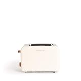 CREATE/TOAST RETRO/Toaster Cremeweiß / 6 Leistungsstufen, Krümelschublade, Thermostat, Auftauen, Aufwärmen, 2 breite Scheibenschlitze, 850W