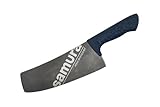 SAMURA ARNY Stonewash Modernes Hackmesser, 208 mm, Pfingstrosen-Griff, Marineblau