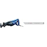 Bosch Professional Säbelsäge GSA 120, 1.200W + 5x PRO Pallet S1022HFR Repair fast Säbelsägeblatt (für Stahl, Holz mit Nägeln, Länge 200 mm, Professional Zubehör Säbelsäge)