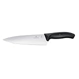 Victorinox Swiss Classic, Profi Tranchiermesser, Extra Scharfe Klinge, gerader Schliff, 20 cm, Kunststoffgriff, Rostfreier Stahl, schwarz