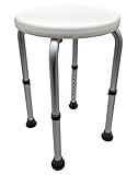 Mobiler Duschhocker, höhenverstellbar, Anti-Rutsch, Badstuhl Duschstuhl Badhocker White