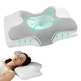 Homyrium Orthopädisches Kissen mit Memory Foam Antischnarchkissen Ergonomisches Nackenkissen Kopfkissen Nackenstützkissen für Seiten, Rücken & Bauchschläfer