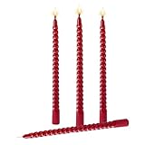 SZFRYEU 4X Baumkerzen Wachs - Weihnachtsbaumkerzen, Christbaumkerzen, Pyramidenkerzen für Weihnachten - Kerzen klein(4Stück - rot) (Red, One Size)