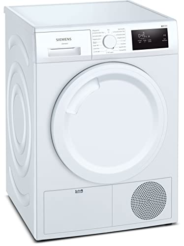 Siemens WT43H003 iQ300 Wärmepumpen-Trockner, 7 kg, Outdoor-Programm Schonende Reinigung, autoDry-Technologie schützt Ihre Kleidung, Leicht zu reinigen - easyClean-Filter, Weiß