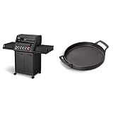 Enders® Gasgrill MONROE PRO 3 SIK TURBO SHADOW, 3-Brenner & SWITCH GRID Pfanne, aus Gusseisen, Gasgrill mit Rost System, Grill-Zubehör, MONROE, KANSAS, BOSTON, BROOKLYN Next, CHICAGO 3, 7792