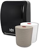 Blanc HYGIENIC Set: Handtuchrollenspender Sensor, berührungslos, Blanc Cosmos versch.Farben+ 1Rolle Premium TAD +1Rolle ECO Natural -PRODUKTSET Farbe Schwarz
