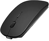 Bluetooth Maus für Mac/iPad/iPhone (iOS13 und höher)/Android PC/Computer, wiederaufladbar, geräuschlos, Mini Kabellose Maus für Windows/Linux/Mac, 3 DPI Einstellbares Bluetooth 5.0 Black