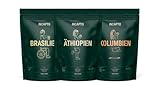 Incapto Best Sellers Set Spezialitäten-Kaffeebohnen | Herkunft - Kolumbien, Brasilien und Äthiopien | Specialty Coffee +80 Punkte SCA | 3 Pakete à 500g