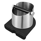 FUNNETOYU Kaffee Abklopfbehälter mit Abnehmbarem Knock Bar und Rutschfester Unterlage Stabiler Kaffeeklopfbehälter für Siebträger Geräuscharm und Langlebig für Bar und Zuhause