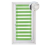 Doppelrollo 60 x 240 cm, grüner Stoff, komplettes Montageset für Schlafzimmer & Wohnzimmer, stilvolle Fensterbehandlung für mehr Privatsphäre