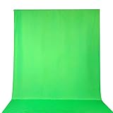 Hersmay 10 x 19.6 ft/3 x 6 m Greenscreen Fotostudio Hintergrundstoff Green Screen 100% Reine Muslin Hintergrund Backdrop Photography