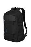 Travelite Handgepäck Rucksack, Laptop Rucksack 17 Zoll mit zusätzlichem Tabletfach, PATHWAY Strap, Tagesrucksack aus recyceltem Polyester mit Klettbändern außen, Aufsteckfunktion, 48 cm, 28 Liter