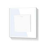 LIAONFOY 1 Fach 1 Weg Lichtschalter Glas panel Taste Schalter Ein Aus Schalter Wandschalter Unterputz Kipplichtschalter Weiß 110-250V 86mm