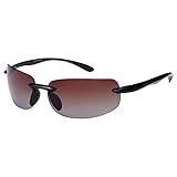 Mass Vision The Influencer Sport Wrap Polarisierte Sonnenbrille für Damen und Herren – leichter Rahmen, Schwarz/bernsteinfarbene Fahrlinse, M