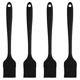 4 Stück Backpinsel,Backpinsel Silikon,Silikonpinsel,Brush Klein Küchenpinsel Lebensmittel BBQ,Pastry Baking,Eierpinsel Schwarz für Grillbürste,Gummispachtel Hitzebeständig Spülmaschinenfest