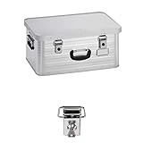 Enders Alubox 47 L mit Schloss Set - Aluminium Box 1 mm Wandstärke, spritzwasserdicht, stapelbar - Alukiste, Metallkiste, Metallbox mit Deckel - verwendbar als Transportbox, Werkzeugkiste, Lagerbox