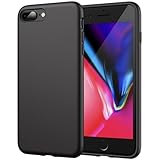 JETech Silikon Hülle für iPhone 7 Plus, iPhone 8 Plus, 5,5-Zoll, seidigem Ganzkörper Handyhülle, mit weichem Mikrofaser-Innenfutter stoßfestes Abdeckung,Schwarz