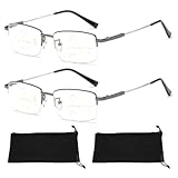 2 Paar 300-Grad-Gleitsichtbrille Herren, Gleitsichtbrille, Sherum Intellireaders, Libiyi Intellireaders, Progressive Multifokale Fern-und Nahbereich mit doppeltem Verwendungszweck, Leicht Und Modisch