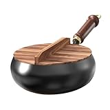 Eisen-Wok- , handgehämmert, Karbonstahl, traditioneller Eisen-Wok, antihaftbeschichtet, handgefertigt, mit Anti-Verbrühungs-Griff, multifunktionales Stahl-Kochgeschirr zum Braten, Kochen und