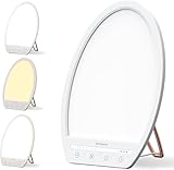Comfytemp Tageslichtlampe UV-Frei Therapielicht, 10.000 Lux Sonnenlicht lampe, 3 Farbtemperaturen 4 Helligkeitsstufen und Timer, 24x19cm Vollspektrumlicht Verbessert Schlaf