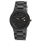 Alienwork Armbanduhr Herren Damen Schwarz Holz-Armband Kalender Datum Holzuhr Natur-Holz