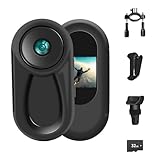 Tiantianle 360°Action Cam 1080P Magnetische Taschen-Daumenkamera 120° Weitwinkel Action Kamera, Motorrad Bodycam,Helmkamera,Mini Körperkamera Unterstützung Auto-Nachtsicht, Sport Kamera mit Bildschirm