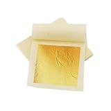 Essbares Echtes Blattgold, 24 Karat Goldfolienblätter, 15 Blatt Echtes Blattgold für Kunsthandwerk, Kuchen, Kunsthandwerk （5 cm）