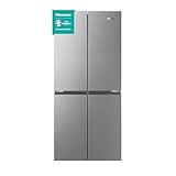 Hisense RQ563N4SI2 Cross Door Kühl-Gefrierkombination/ NoFrostPlus/ Inverter-Kompressor/ HolidayMode/ SuperCool/ 181 cm/ Kühlteil 294 l/ Gefrierteil 160 l/ 40 dB/ 279 kWh/ Jahr/ Inox-Look, Edelstahl